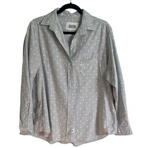 Like New Grayson Frank & Eileen Gray White Star Button Down The Hero Sz Large 04